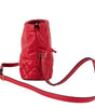 Versace Red Quilted Leather Drawstring Shoulder Bag Bucket Crossbody Handbag
