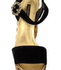 Dolce & Gabbana Black Gold Baroque Velvet Heels Crystal Shoes