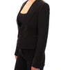 Blazer noir élégant en soie mélangée Dolce &amp; Gabbana avec détail foulard au dos