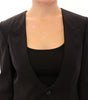 Blazer noir élégant en soie mélangée Dolce &amp; Gabbana avec détail foulard au dos