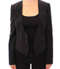 Blazer noir élégant en soie mélangée Dolce &amp; Gabbana avec détail foulard au dos