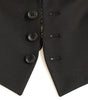Blazer noir élégant en soie mélangée Dolce &amp; Gabbana avec détail foulard au dos