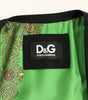 Blazer noir élégant en soie mélangée Dolce &amp; Gabbana avec détail foulard au dos