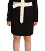 Givenchy - Mini-robe élégante en laine noire avec ceinture