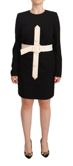 Givenchy - Mini-robe élégante en laine noire avec ceinture