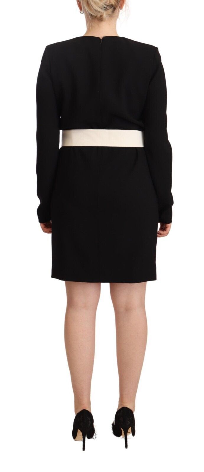 Givenchy - Mini-robe élégante en laine noire avec ceinture