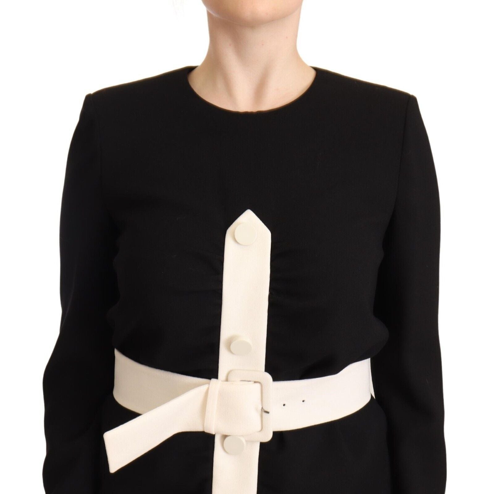 Givenchy - Mini-robe élégante en laine noire avec ceinture