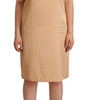 Moschino Elegant One-Sleeve Beige Shift Dress