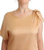 Moschino Elegant One-Sleeve Beige Shift Dress