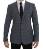 Dolce &amp; Gabbana Elegant Blue Checkered Slim Fit Blazer