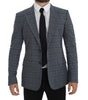 Dolce &amp; Gabbana Elegant Blue Checkered Slim Fit Blazer