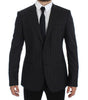 Dolce &amp; Gabbana Chic Gray Striped Wool Blazer Jacket