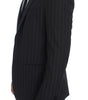 Dolce &amp; Gabbana Chic Gray Striped Wool Blazer Jacket