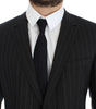 Dolce &amp; Gabbana Chic Gray Striped Wool Blazer Jacket