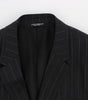 Dolce &amp; Gabbana Chic Gray Striped Wool Blazer Jacket