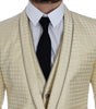 Dolce &amp; Gabbana Sophisticated Beige Polka Dotted Blazer &amp; Vest