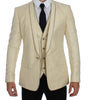 Dolce &amp; Gabbana Sophisticated Beige Polka Dotted Blazer &amp; Vest