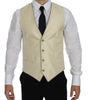Dolce &amp; Gabbana Sophisticated Beige Polka Dotted Blazer &amp; Vest