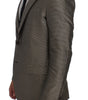 Dolce &amp; Gabbana Elegant Brown Silk Two-Button Slim Blazer