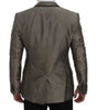 Dolce &amp; Gabbana Elegant Brown Silk Two-Button Slim Blazer