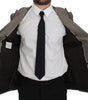 Dolce &amp; Gabbana Elegant Brown Silk Two-Button Slim Blazer