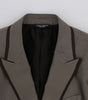 Dolce &amp; Gabbana Elegant Brown Silk Two-Button Slim Blazer