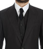 Dolce &amp; Gabbana Elegant Gray Linen Slim Fit Blazer and Vest