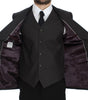 Dolce &amp; Gabbana Elegant Gray Linen Slim Fit Blazer and Vest