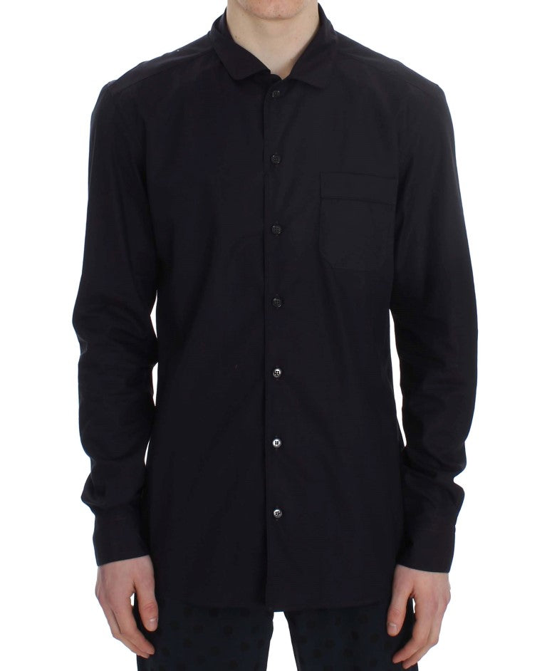 Chemise de nuit élégante en coton à rayures violettes Dolce & Gabbana