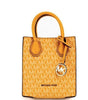 Michael Kors Mercer XS Honeycomb Gold Signature PVC North South Shopper Crossbody Bag