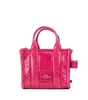 Marc Jacobs The Shiny Crinkle Micro Tote Magenta Leather Crossbody Bag Handbag