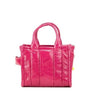 Marc Jacobs The Shiny Crinkle Micro Tote Magenta Leather Crossbody Bag Handbag