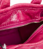 Marc Jacobs The Shiny Crinkle Micro Tote Magenta Leather Crossbody Bag Handbag