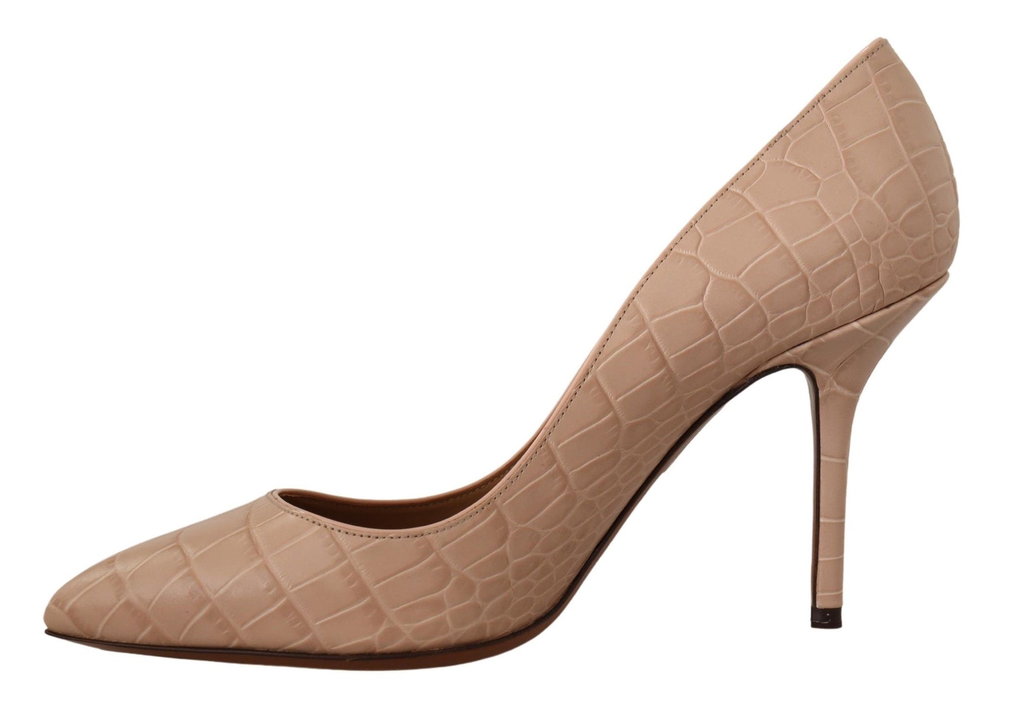 Escarpins élégants à petits talons en cuir nude Dolce &amp; Gabbana
