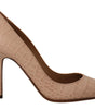 Escarpins élégants à petits talons en cuir nude Dolce &amp; Gabbana