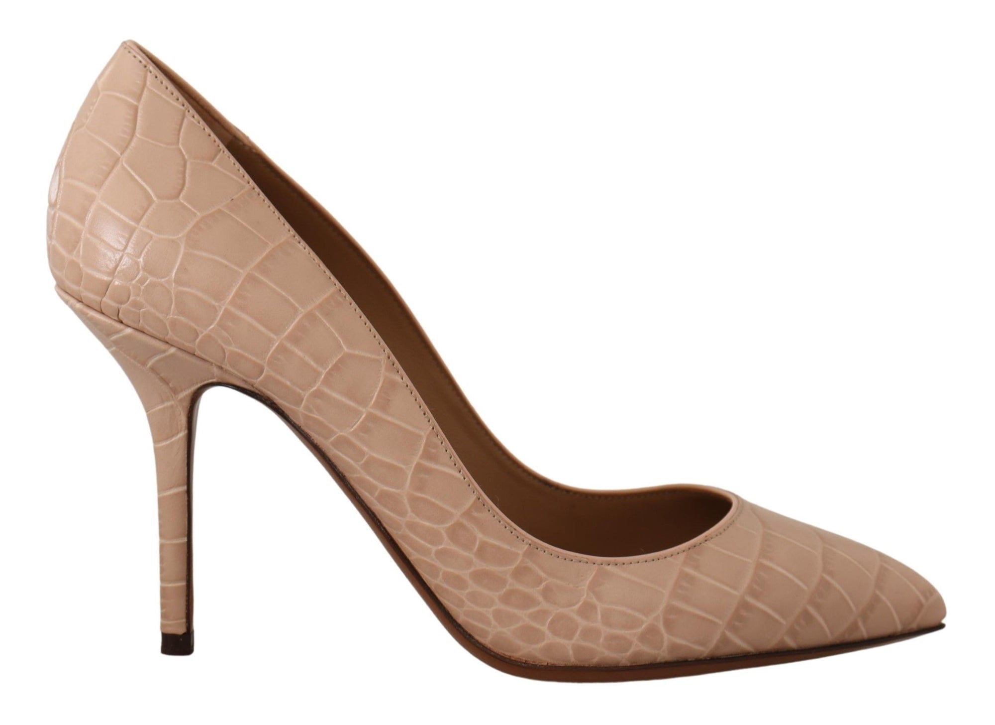 Escarpins élégants à petits talons en cuir nude Dolce &amp; Gabbana