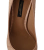 Escarpins élégants à petits talons en cuir nude Dolce &amp; Gabbana