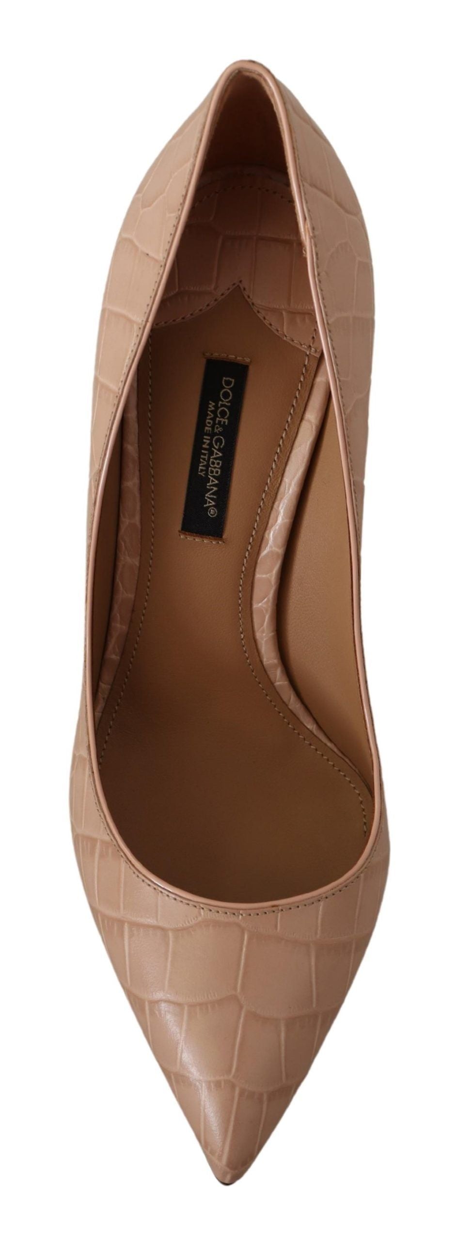 Escarpins élégants à petits talons en cuir nude Dolce &amp; Gabbana