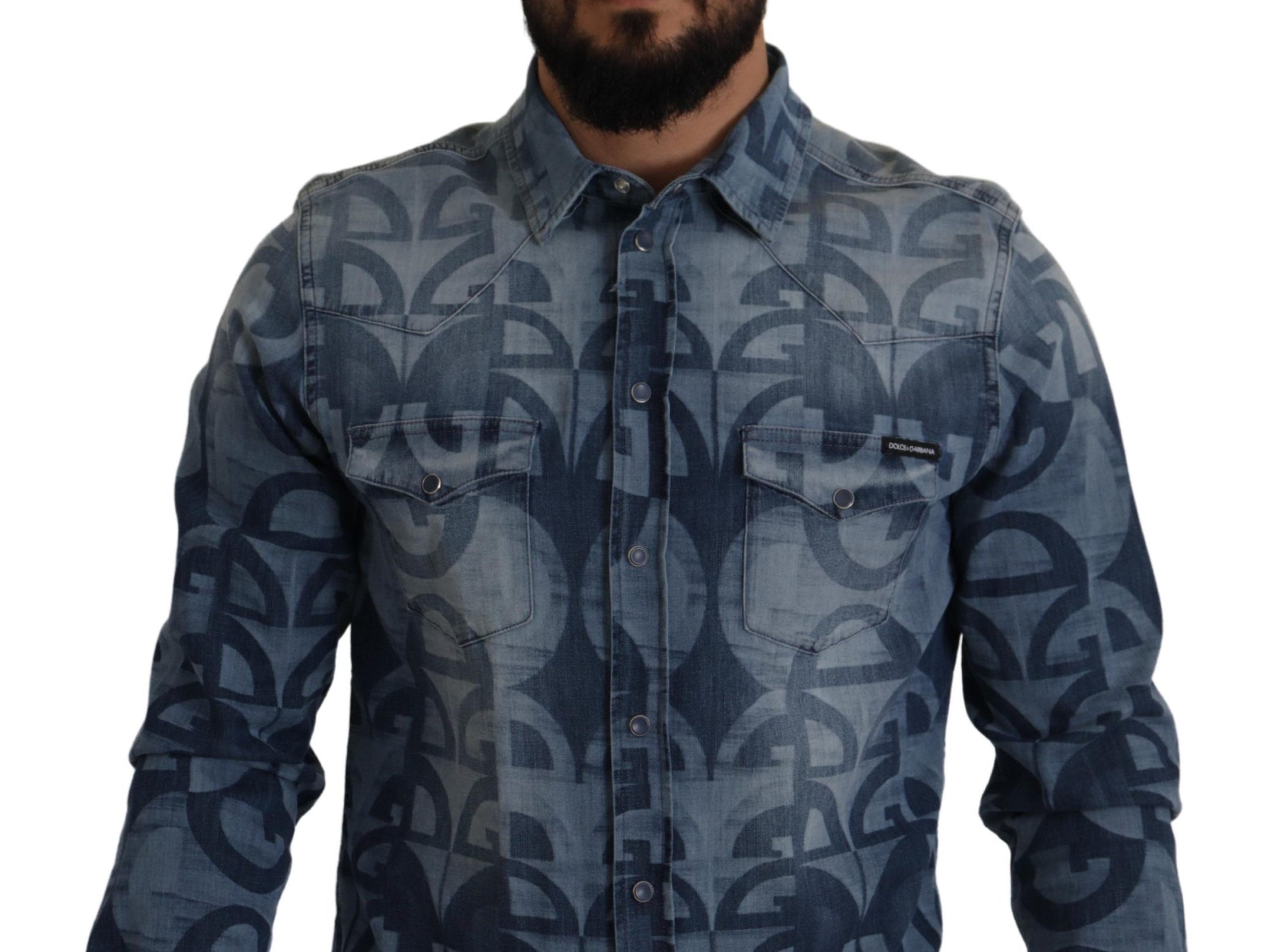 Chemise homme bleue élégante et décontractée Dolce &amp; Gabbana