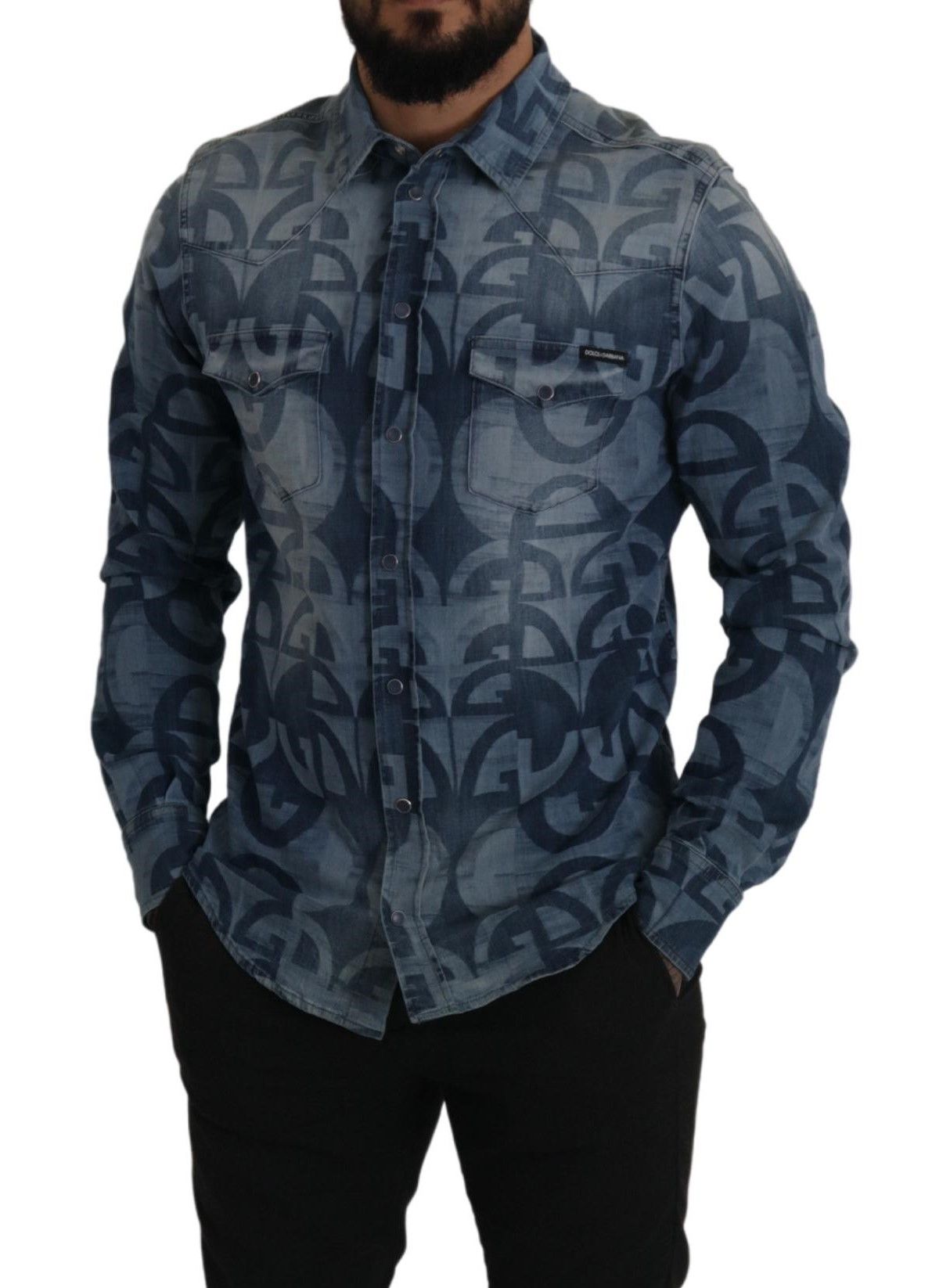 Chemise homme bleue élégante et décontractée Dolce &amp; Gabbana