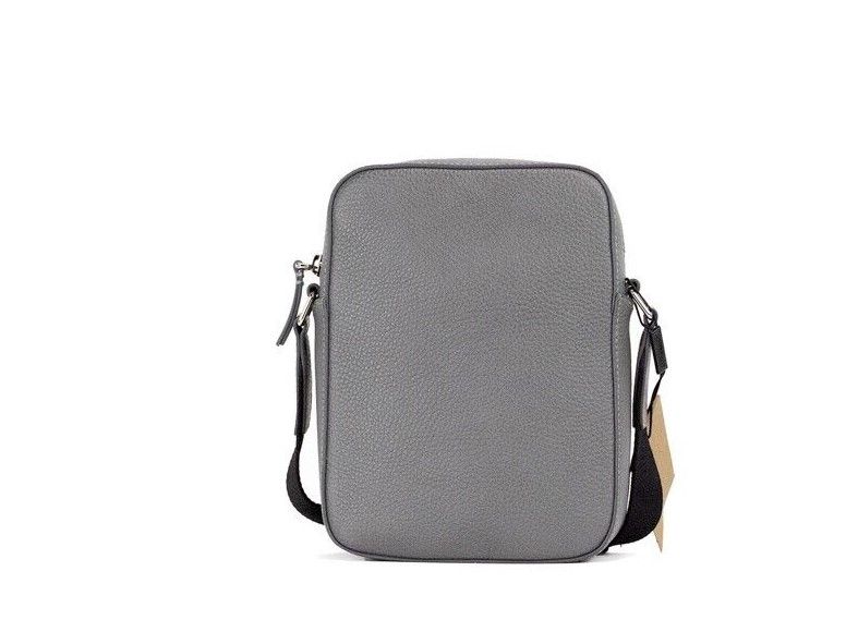 Petit sac à main bandoulière Burberry Thornton en cuir grainé gris avec logo en relief