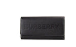 Portefeuille à rabat Burberry Porter en cuir grainé noir avec logo embossé