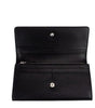 Portefeuille à rabat Burberry Porter en cuir grainé noir avec logo embossé