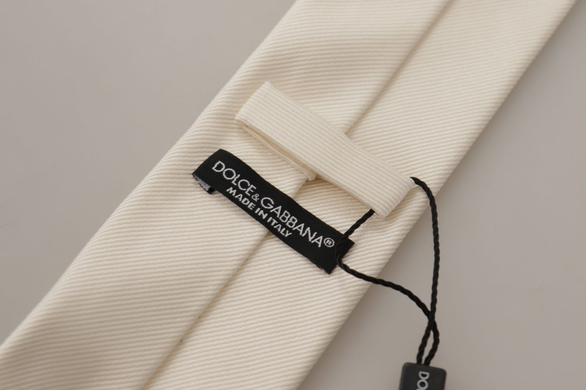 Dolce &amp; Gabbana Elegant White Silk Men's Tie