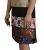 Dolce & Gabbana Multicolor Pachwork Floral Sheath Jaquard Mini Gown Dress