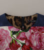Dolce & Gabbana Multicolor Pachwork Floral Sheath Jaquard Mini Gown Dress