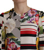 Dolce & Gabbana Multicolor Charmeuse Floral Sheath Jaquard Pachwork Dress
