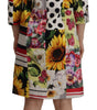 Dolce & Gabbana Multicolor Charmeuse Floral Sheath Jaquard Pachwork Dress