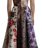 Dolce & Gabbana Dress Midi Patchwork Floral Jaquard Silk