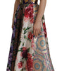 Dolce & Gabbana Dress Midi Patchwork Floral Jaquard Silk
